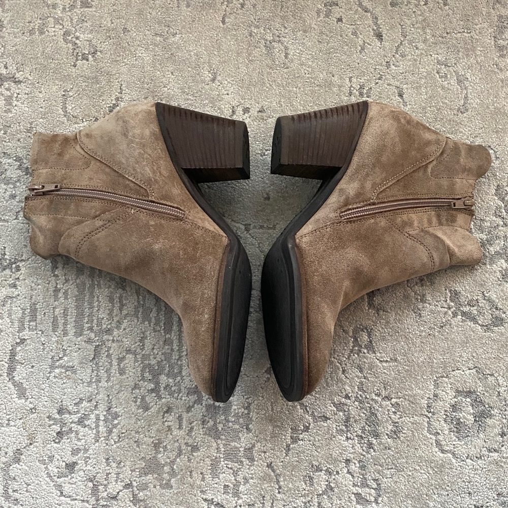 Paul Green Brown Suede Ankle Booties - Picture 4 of 6